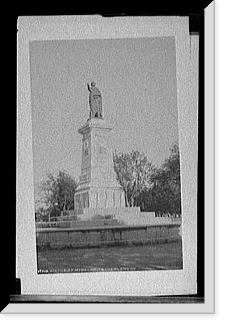 Historic Framed Print, Statue of Hidalgo in the Alameda,  17-7/8" x 21-7/8"