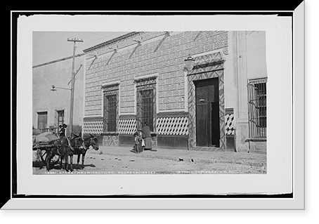 Historic Framed Print, Street architecture, Aguas Calientes,  17-7/8" x 21-7/8"