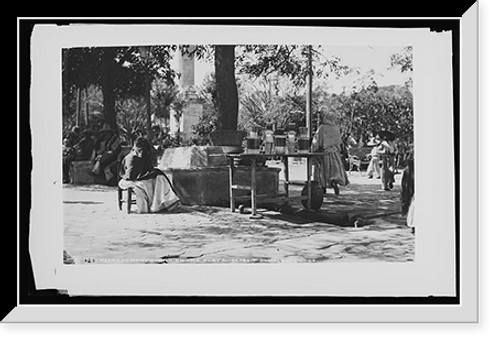 Historic Framed Print, Refreshment stand on the plaza,  17-7/8" x 21-7/8"