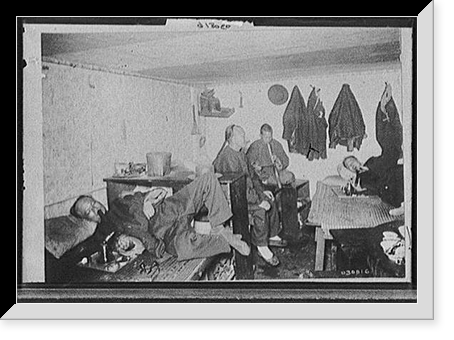 Chinese Americans in an opium den Classic, Historic Reproduction