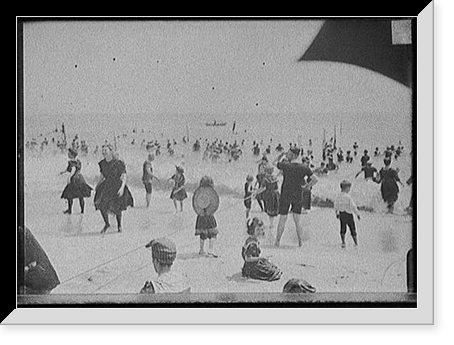 Children playing with rope at beach, possibly Atlantic City, N.J, Antique Print