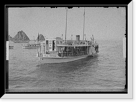 Historic Framed Print, [Empress, side wheeler, approaching Catalina Island harbor, Calif.],  17-7/8" x 21-7/8"