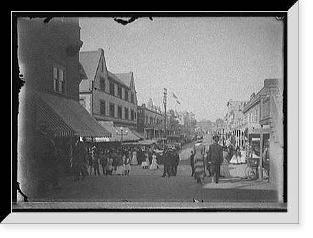 Historic Framed Print, [Street in coastal town, probably California],  17-7/8" x 21-7/8"