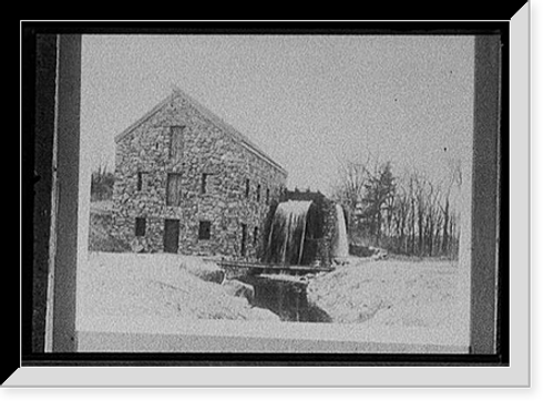 Historic Framed Print, [Old mill, waterwheel],  17-7/8" x 21-7/8"