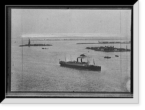 Historic Framed Print, [Ellis Island and harbor, New York],  17-7/8" x 21-7/8"