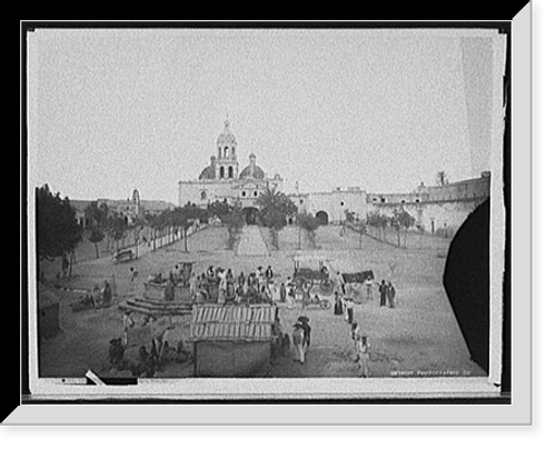 Historic Framed Print, Church of the Cruz [i.e. Convent de la Cruz], Queretaro, Mexico,  17-7/8" x 21-7/8"