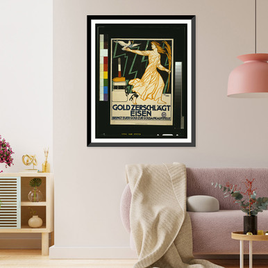 Gold zerschlaumlcht Eisen. Bringt eurer Gold zur Goldankaufstelle. Jul Diez, Vintage Print
