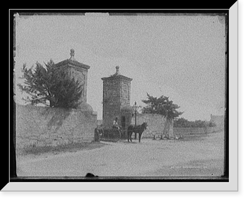 Historic Framed Print, City gate, St. Augustine, Fla.,  17-7/8" x 21-7/8"