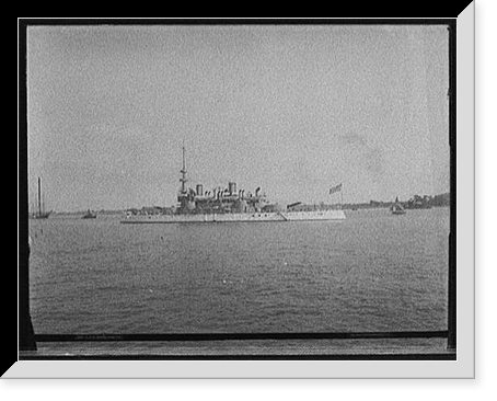 Historic Framed Print, U.S.S. Massachusetts - 10,  17-7/8" x 21-7/8"