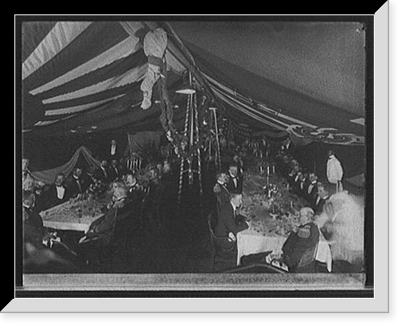 U.S.S. New York, dinner to Admiral Sampson by officers of the squadron at Newport, on anniversary of Battle of Santiago, Antique Poster