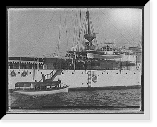 Historic Framed Print, U.S.S. Olympia, visiting Admiral Dewey,  17-7/8" x 21-7/8"