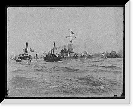 Return of Santiago fleet, New York Harbor, Aug. 20, 1898 - 2, Historic Reproduction