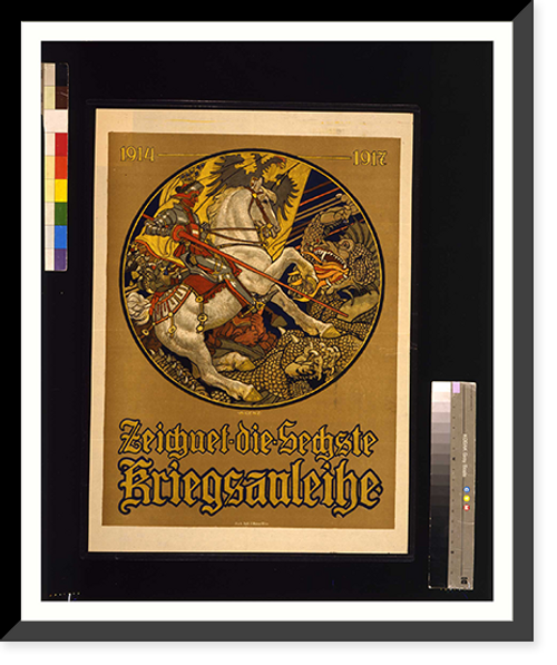 Historic Framed Print, Zeichnet die sechste Kriegsanleihe 1914-1917. M. Lenz.,  17-7/8" x 21-7/8"