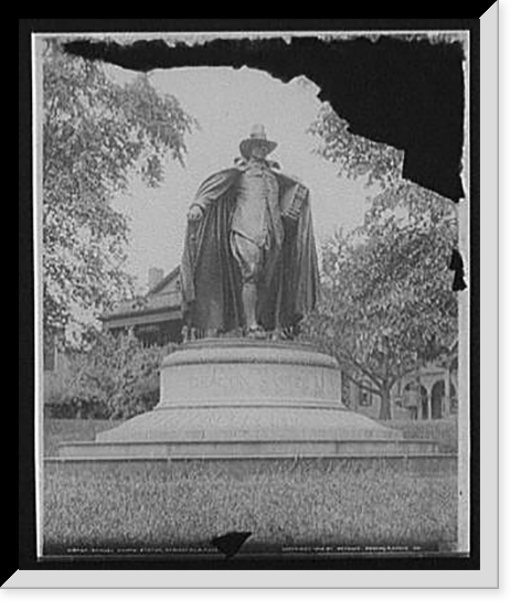 Historic Framed Print, Samuel Chapin Statue, Springfield, Mass.,  17-7/8" x 21-7/8"