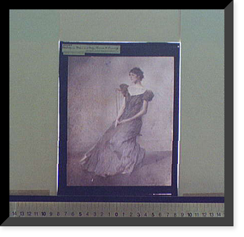 Historic Framed Print, Lady in green and gray - 2,  17-7/8" x 21-7/8"