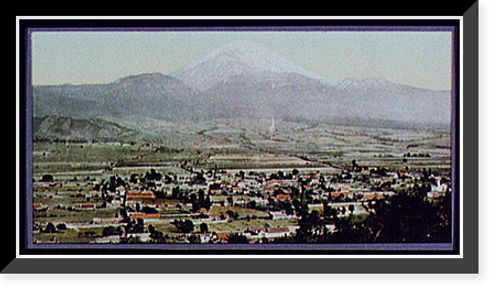 Historic Framed Print, Mexico, Popocatapetl [sic] from Amecameca,  17-7/8" x 21-7/8"