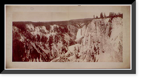 Historic Framed Print, Yellowstone Falls and Canon,  17-7/8" x 21-7/8"