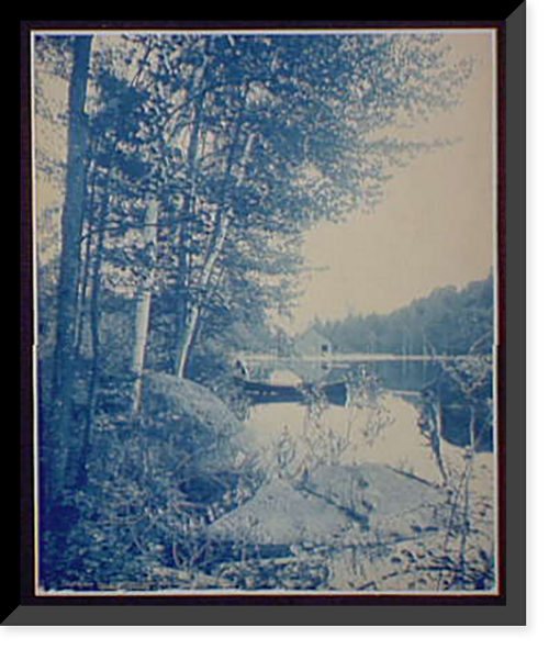 Historic Framed Print, Old Mill at Bartlett's Carry, Round Lake, Adirondack Mountains,  17-7/8" x 21-7/8"