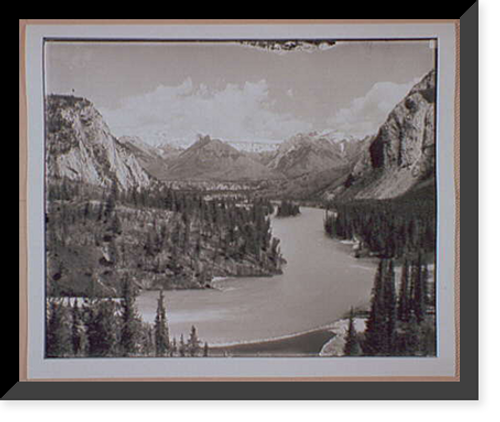 Historic Framed Print, Down the Bow River, Alberta,  17-7/8" x 21-7/8"