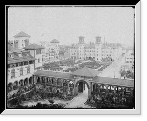 Historic Framed Print, The Alcazar and Cordova from the Ponce de Leon,  17-7/8" x 21-7/8"