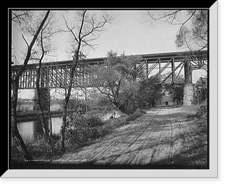 Historic Framed Print, Delaware crossing, Jersey side,  17-7/8" x 21-7/8"