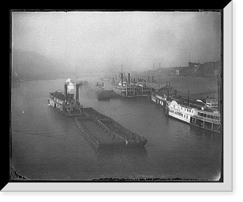 Historic Framed Print, [The River Monongahela at Pittsburg],  17-7/8" x 21-7/8"