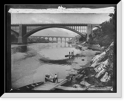 Historic Framed Print, Washington Bridge, Harlem River, New York - 2,  17-7/8" x 21-7/8"