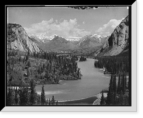 Historic Framed Print, Down Bow River, Alberta, Canada - 2,  17-7/8" x 21-7/8"