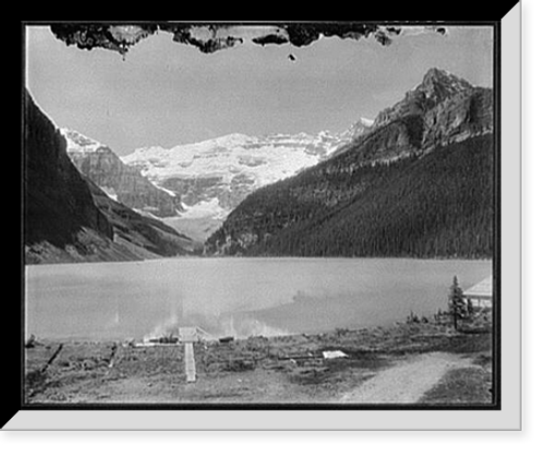 Historic Framed Print, Lake Louise from chalet, Alberta - 4,  17-7/8" x 21-7/8"