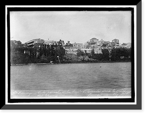 Historic Framed Print, DOMINICAN REPUBLIC. SAN DOMINGO, FROM HARBOR,  17-7/8" x 21-7/8"