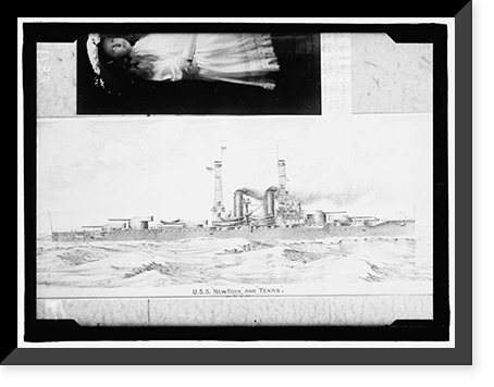 NEW YORK, U.S.S. PICTURE OF PROPOSED SISTER SHIPS 'NEW YORK' AND 'TEXAS' Classic, Vintage Poster