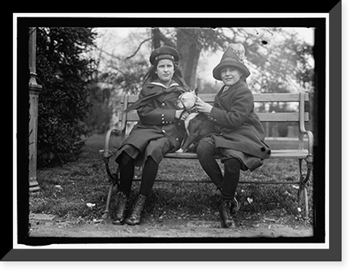 Historic Framed Print, NAGEL, DOROTHY. DAUGHTER OF CHARLES NAGEL. LEFT, WITH BEATRICE PITNEY,  17-7/8" x 21-7/8"