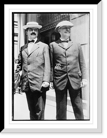 Historic Framed Print, W.E.D. Stokes standing to right of unidentified man,  17-7/8" x 21-7/8"