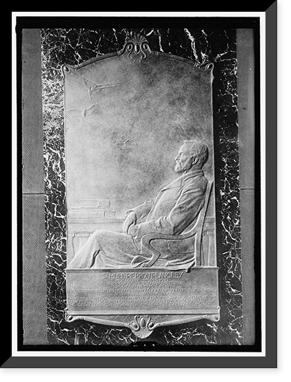 LANGLEY, SAMUEL PIERPONT. SECRETARY, SMITHSONIAN INSTITUTE. MEMORIAL TABLET IN ENTRANCE OF SMITHSONIAN, Antique Print