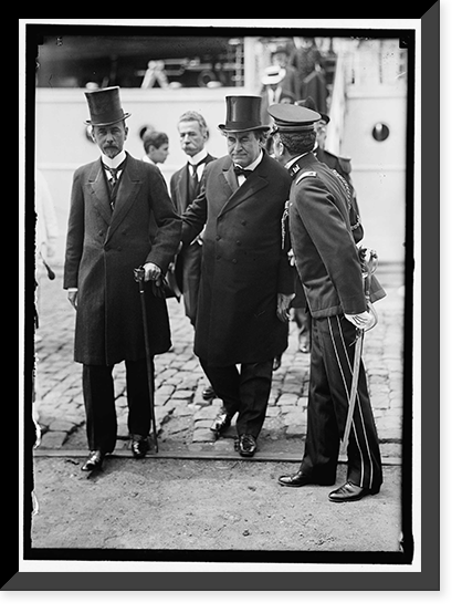 Historic Framed Print, BRYAN, WILLIAM JENNINGS. REP. FROM NEBRASKA, 1891-1895; SECRETARY OF STATE, 1913-1915. WITH DR. L. MULLER OF BRAZIL,  17-7/8" x 21-7/8"