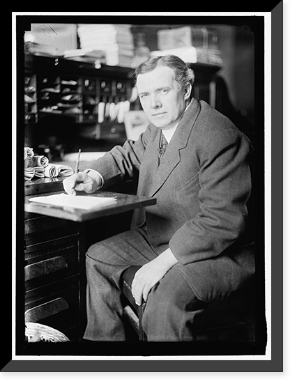 LEWIS, DAVID JOHN. REP. FROM MARYLAND, 1911- 917; U.S. TARIFF COMMN, 1919-1925. AT DESK, Historic Print