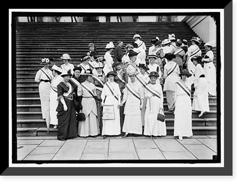 Historic Framed Print, MONDELL, FRANK WHEELER. REP. FROM WYOMING, 1895-1897, 1899-1923. REAR, WITH SUFFRAGETTES AT CAPITOL,  17-7/8" x 21-7/8"