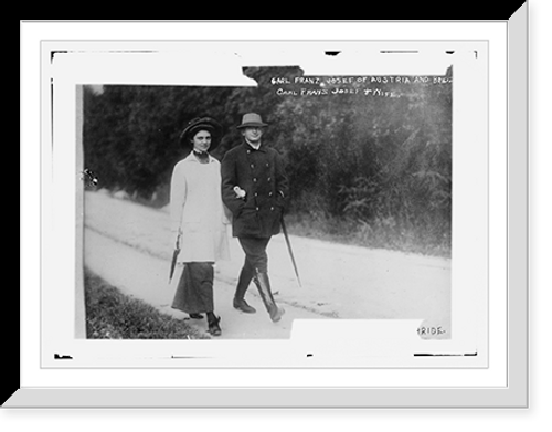 Historic Framed Print, Carl Franz Josef of Austria and bride,  17-7/8" x 21-7/8"