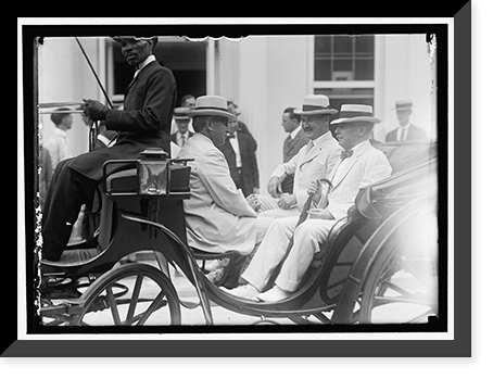 GARRISON, LINDLEY M. SECRETARY OF WAR, 1913-1916. LEFT, WITH LANSING AND HOUSTON AT WHITE HOUSE, Antique Wall Art