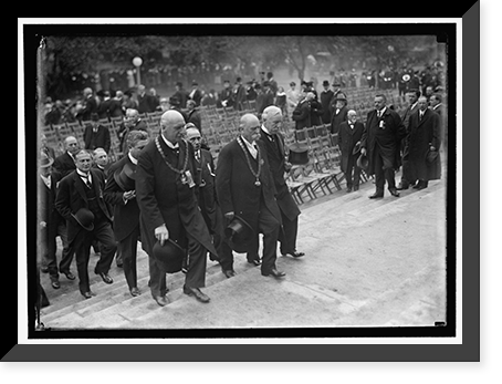 SCOTTISH RITE TEMPLE DEDICATION. GEORGE F. MOORE, CENTER FRONT; SAM COCHRAN OF DALLAS, RIGHT FRONT, Vintage Print