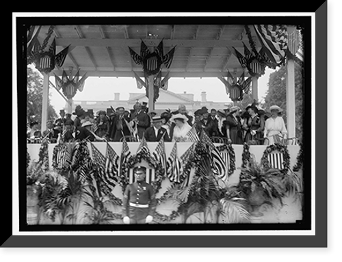 Historic Framed Print, PREPAREDNESS PARADE. PRESIDENT WILSON, WILLIAM F. GUDE, AND RANDOLPH KAUFFMANN LEADING PARADE; AMONG THOSE IN NEXT ROW ARE: REP. JOE ROBINSON AND C. COLUMBUS,  17-7/8" x 21-7/8"