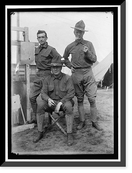 PLATTSBURG RESERVE OFFICERS TRAINING CAMP. LEFT, TOM SHIPP; CENTER, PHIL PATCHEN, Antique Wall Art