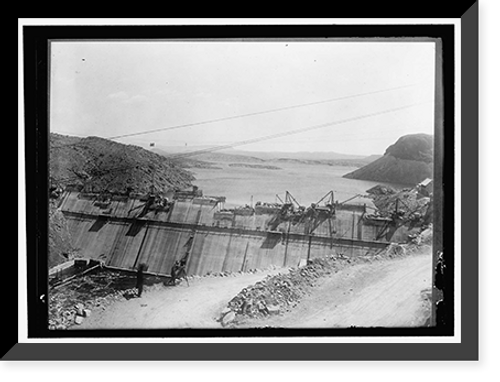 Historic Framed Print, DAM UNDER CONSTRUCTION,  17-7/8" x 21-7/8"