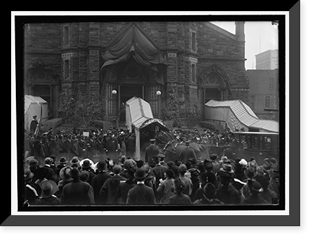 Historic Framed Print, SAINT PATRICK'S CHURCH. CROWDS IN FRONT - 4,  17-7/8" x 21-7/8"