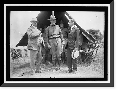 NATIONAL GUARD OF D.C. GEN. HUGH L. SCOTT; COL. WILLIAM HARVEY; SEC. OF WAR BAKER. ANTON STEPHAN IS AT REAR BETWEEN HARVEY AND BAKER - 2, Historic Print