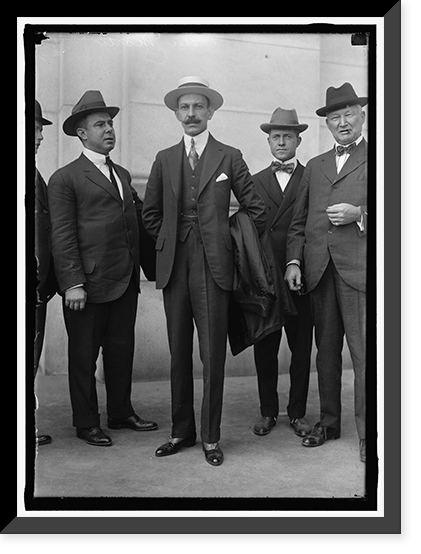 Historic Framed Print, CUBAN WAR MISSION TO THE U.S. LT.COL. LEZAMA, ALBERTO CARRICARTI, AND GEN. JOSE MARTI, COMPRISING THE CUBAN MISSION; LT. COMDR. KEAR, U.S.N. AND LT. COL. WITTERMEYER, U.S.N. - 2,  17-7/8" x 21-7/8"