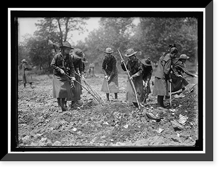 NATIONAL EMERGENCY WAR GARDENS COM. GIRL SCOUTS GARDENING AT D.A.R. - 5, Historic Reproduction