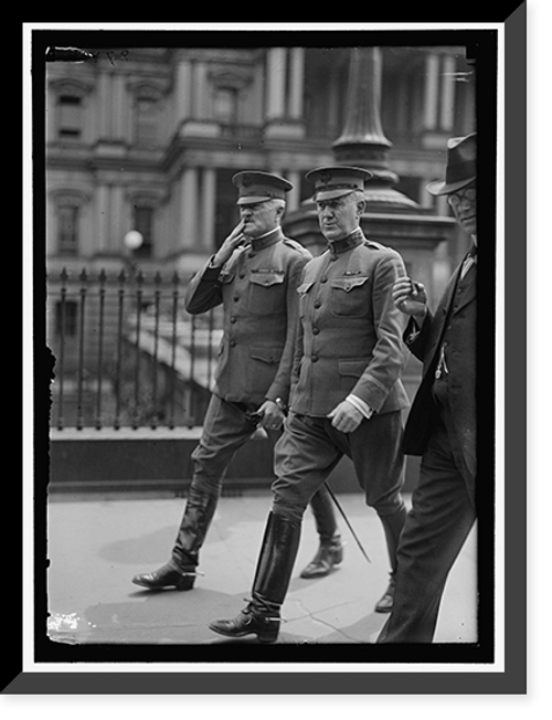 Historic Framed Print, HARBORD, JAMES G., LT. COL, U.S.A. RIGHT, WITH PERSHING,  17-7/8" x 21-7/8"