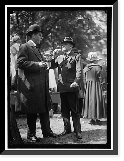 Historic Framed Print, RED CROSS LUNCHEON ON GENERAL SCOTT'S LAWN. CHARLES D. NORTON, LEFT,  17-7/8" x 21-7/8"