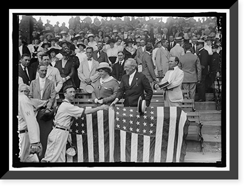 Historic Framed Print, BASEBALL, CONGRESSIONAL. PRESIDENT AND MRS. WILSON - 2,  17-7/8" x 21-7/8"
